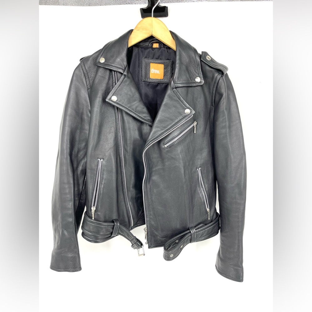 DREW Black Leather Jacket